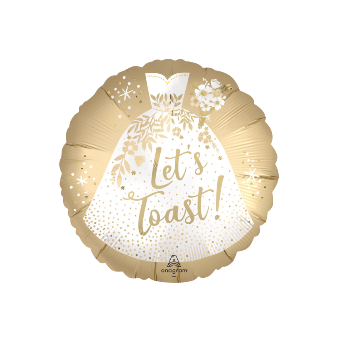 18"Wedding Let's Toast Satin