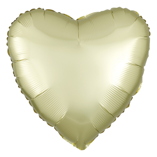 18" Pastel Yellow Satin Heart