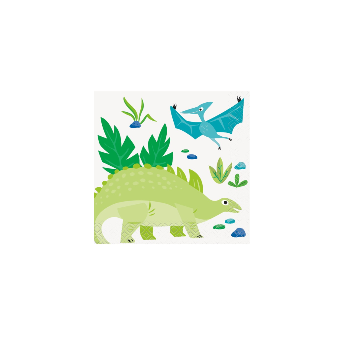 Blue & Green Dinosaur Beverage Napkins