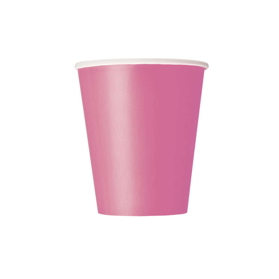 Hot Pink Solid 9oz Paper Cups 8ct