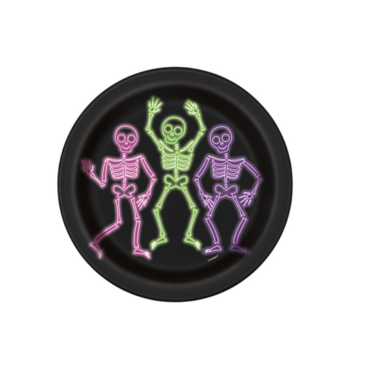 Neon Lights Halloween Round 9" Dinner Plates 8ct