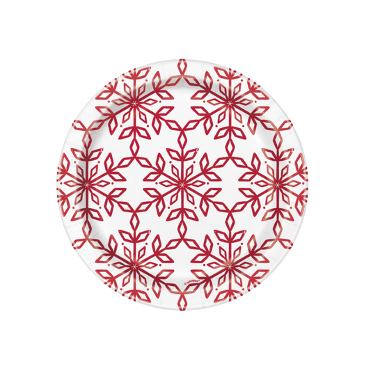 Merry Snowflakes Round 7" Dessert Plates 8ct