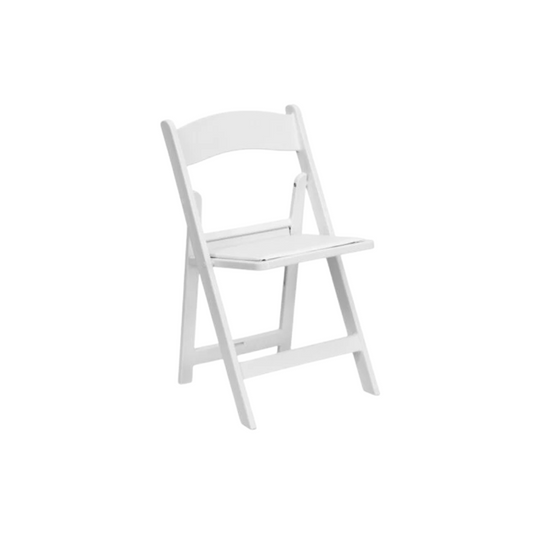 White Padded Folding Chair