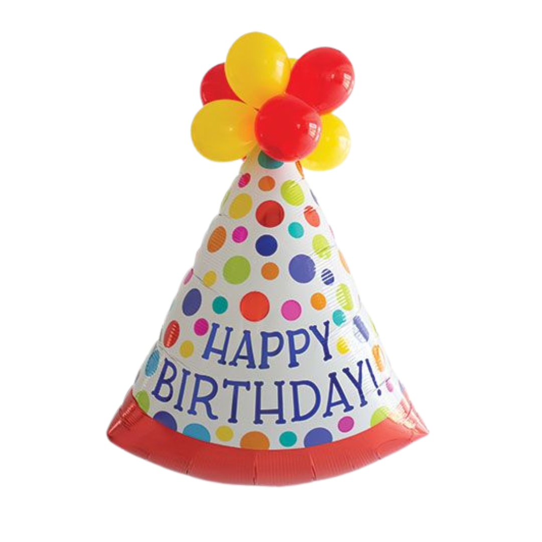 LRG SHP HB PARTY HAT LATEX-ACCENTED 37"