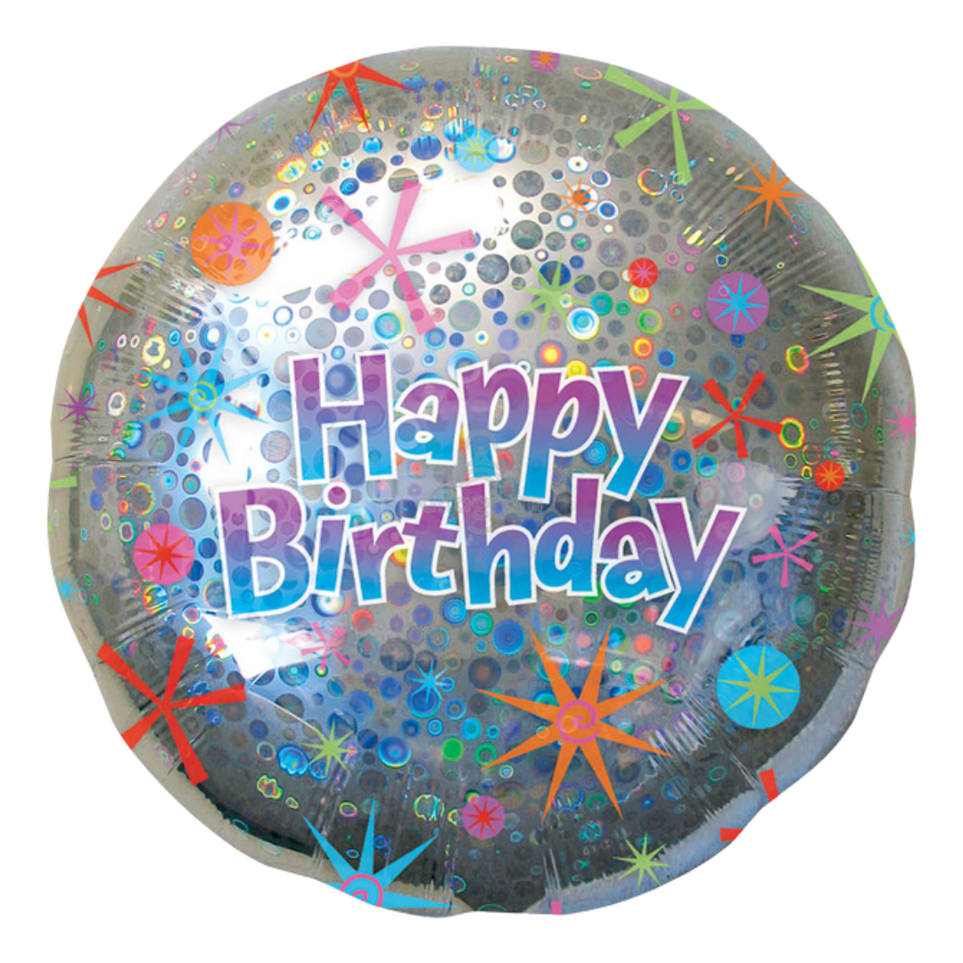 32"A Happy Birthday Circles Holographic