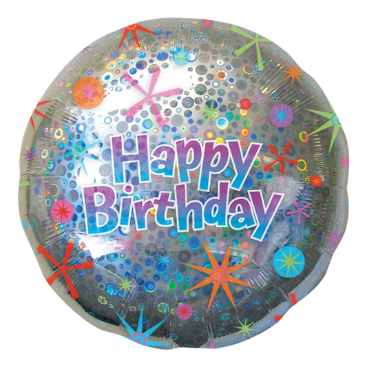 32"A Happy Birthday Circles Holographic