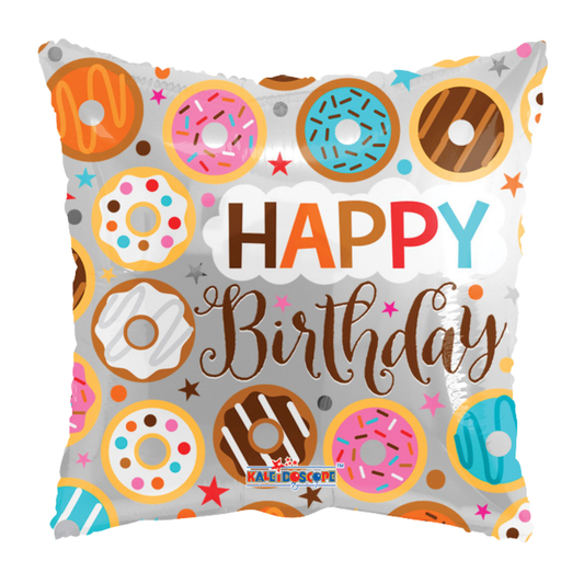 18"C Happy Birthday Donuts Square