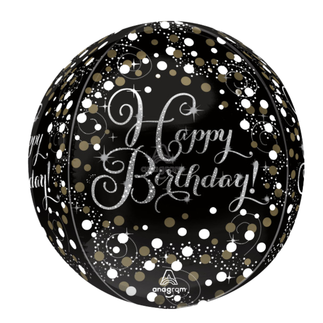 16"A Happy Birthday Sparkling Orbz