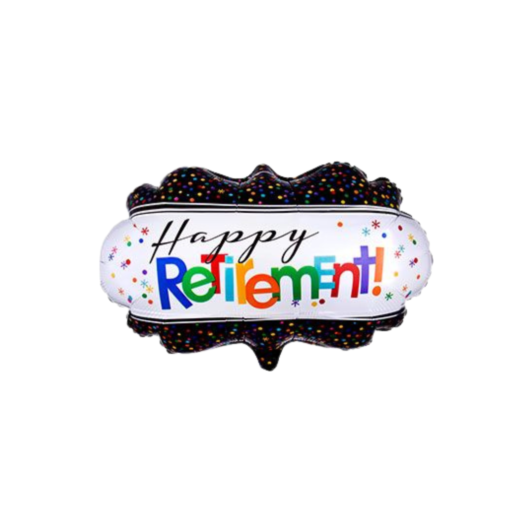 LRG SHP HAPPY RETIREMENT MARQUEE 27"