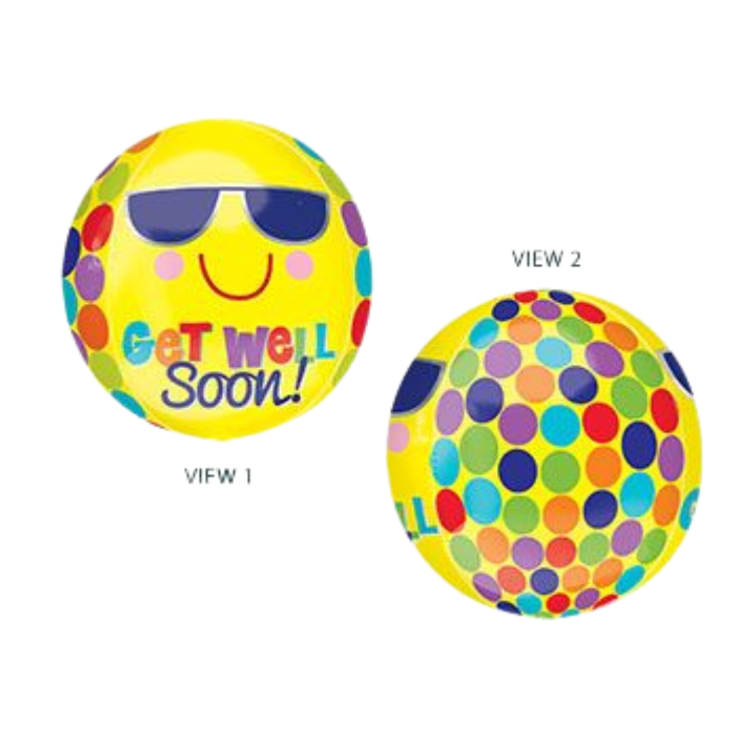 16" ORBZ GET WELL SOON BRIGHT SUN FACE