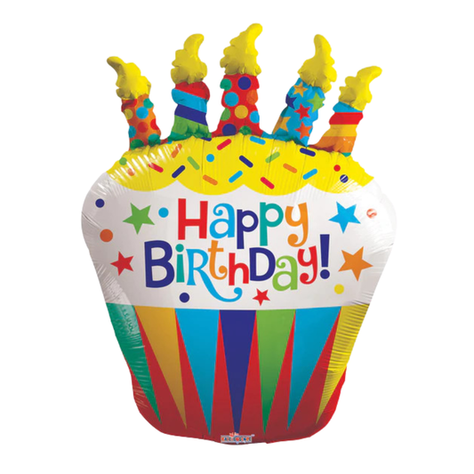 36"C Happy Birthday Cupcake Shape