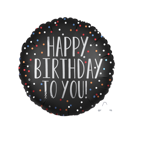 18"A Happy Birthday To You Satin Dots