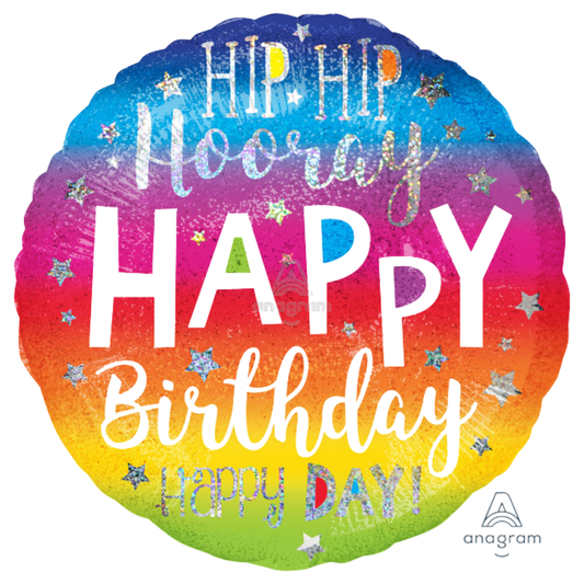 18"A Happy Birthday Hip Hip Hooray Holo