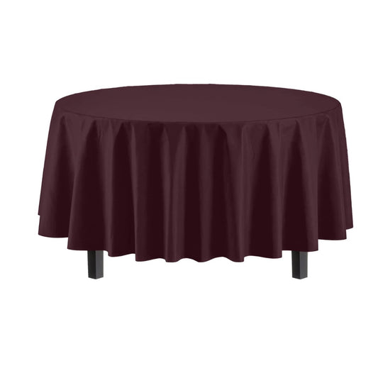 Round Brown Plastic Table Cover