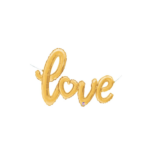 47" Script Love Gold