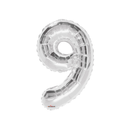 34" Silver Number Foil Balloons