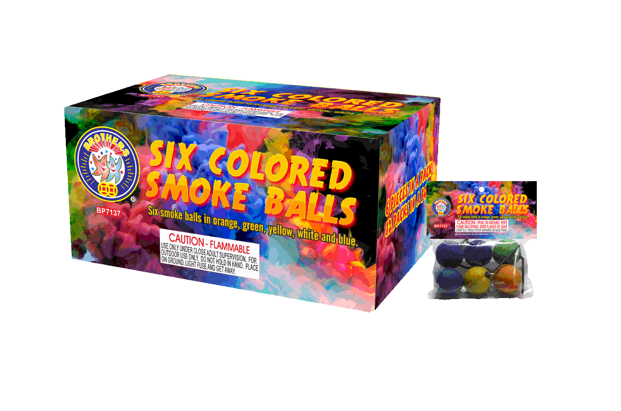 Six Colored Smoke Balls