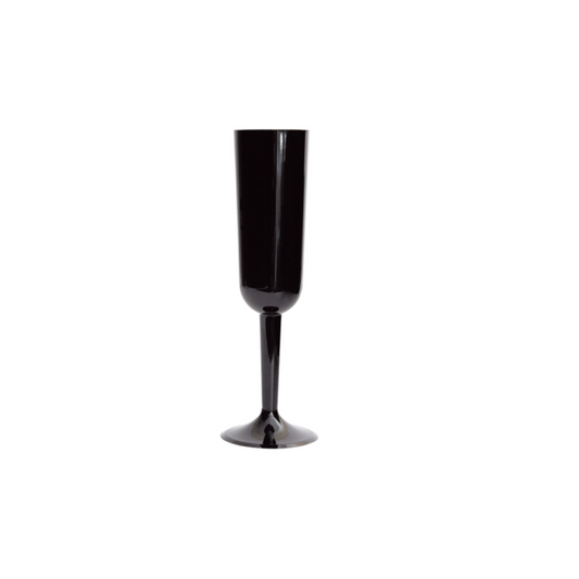 Black Plastic Champagne Flutes 4ct