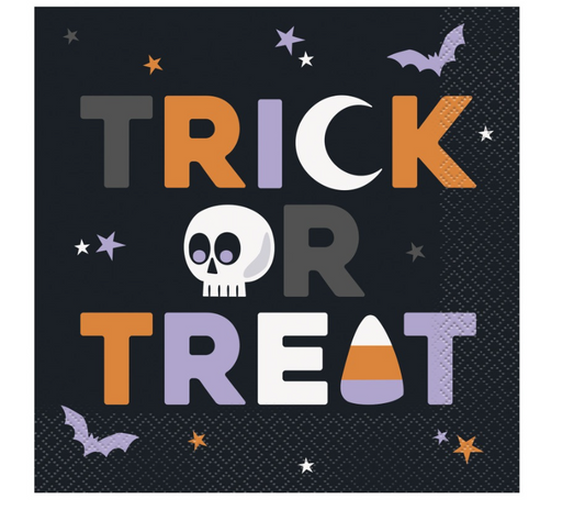 Halloween Night "Trick or Treat" Luncheon Napkin 16ct