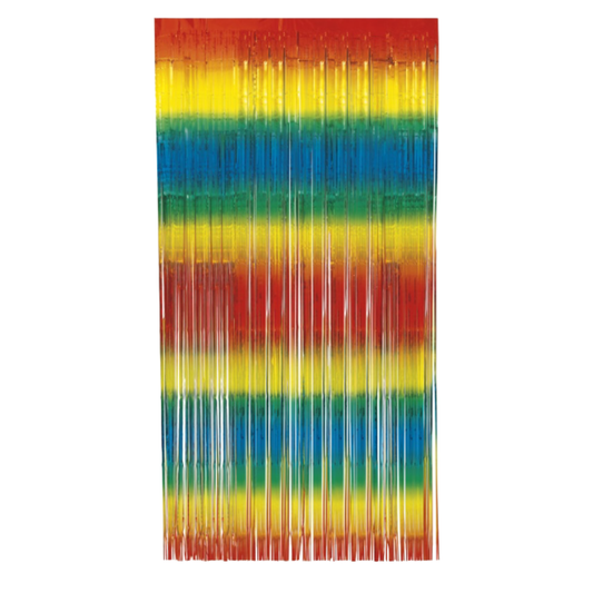 Rainbow Foil Fringe Door Curtain