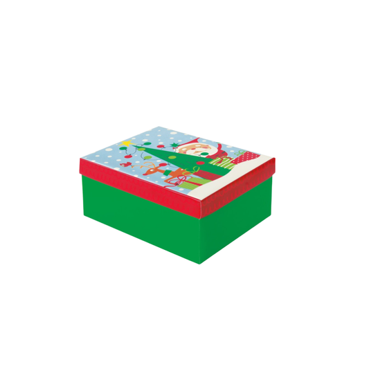 Colorful Santa Christmas Gift Box Medium