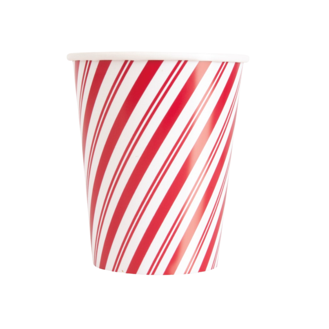 Red Stripes Snowman 9oz Paper Cups 8ct