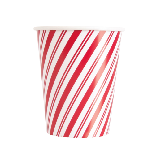 Red Stripes Snowman 9oz Paper Cups 8ct