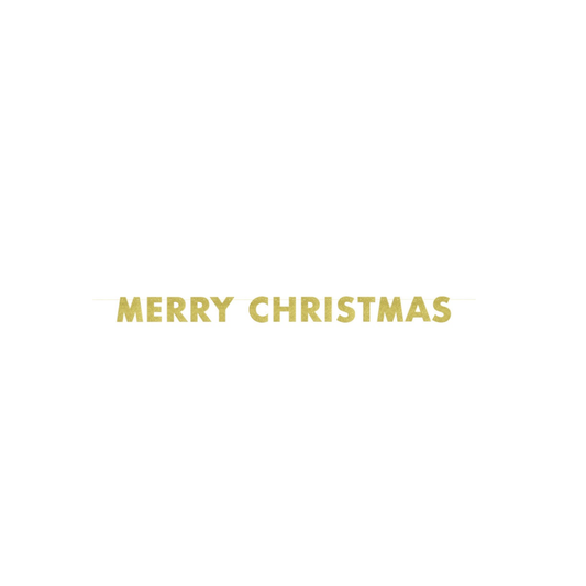 Gold Glitter Merry Christmas Banner 9 ft