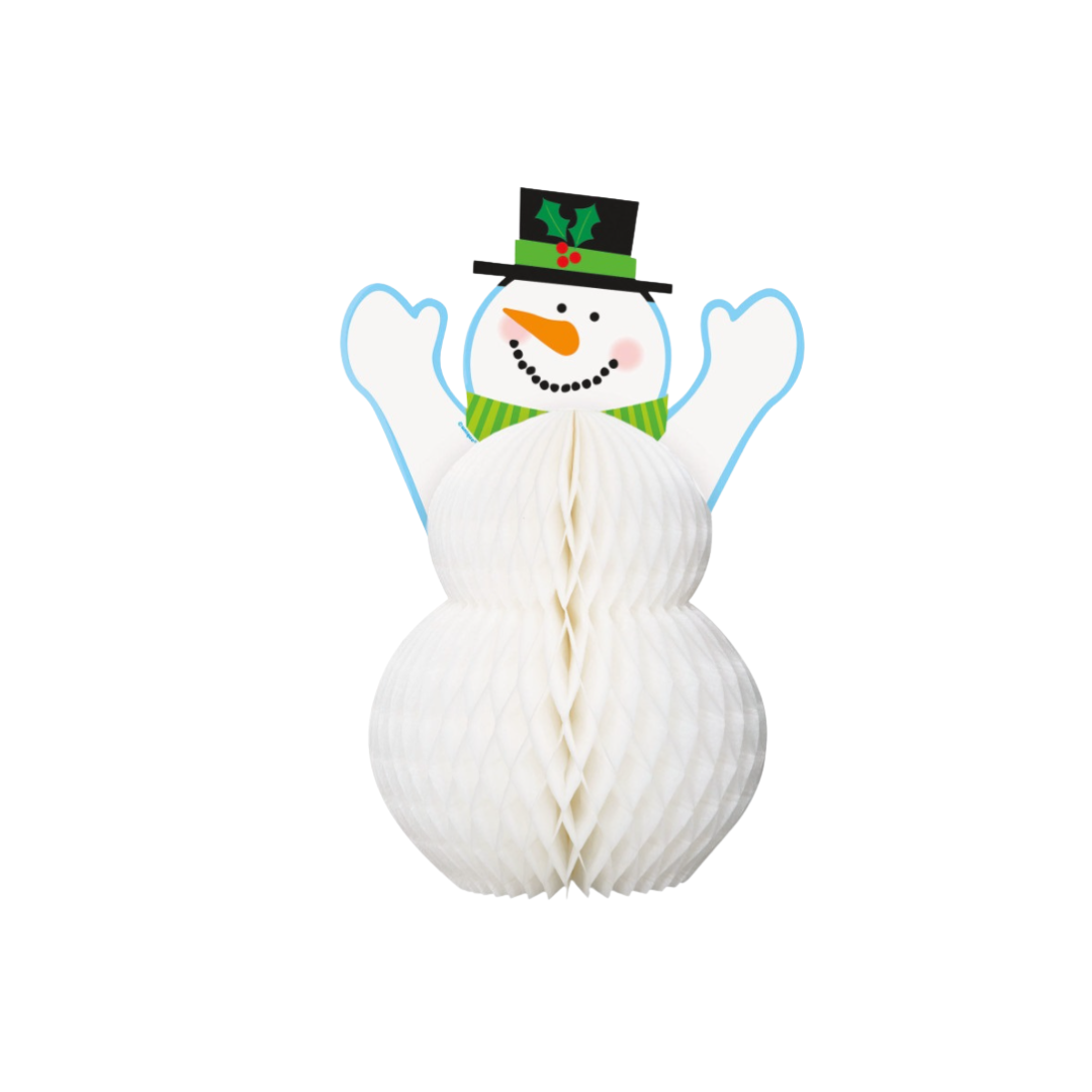 Happy Holidays Snowman Honeycomb Centerpiece 12"