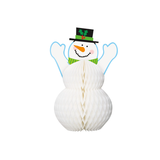 Happy Holidays Snowman Honeycomb Centerpiece 12"