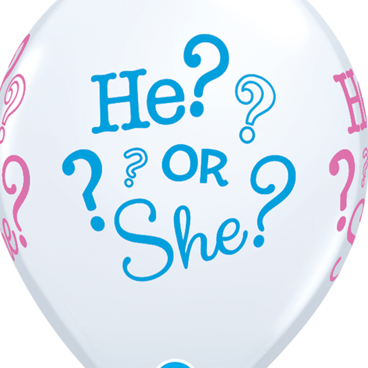 Gender Reveal White Balloon 10 Pack