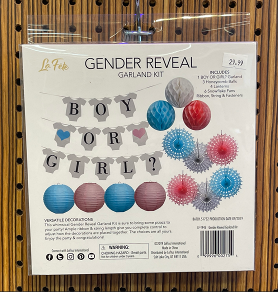 Gender Reveal Garland Kit